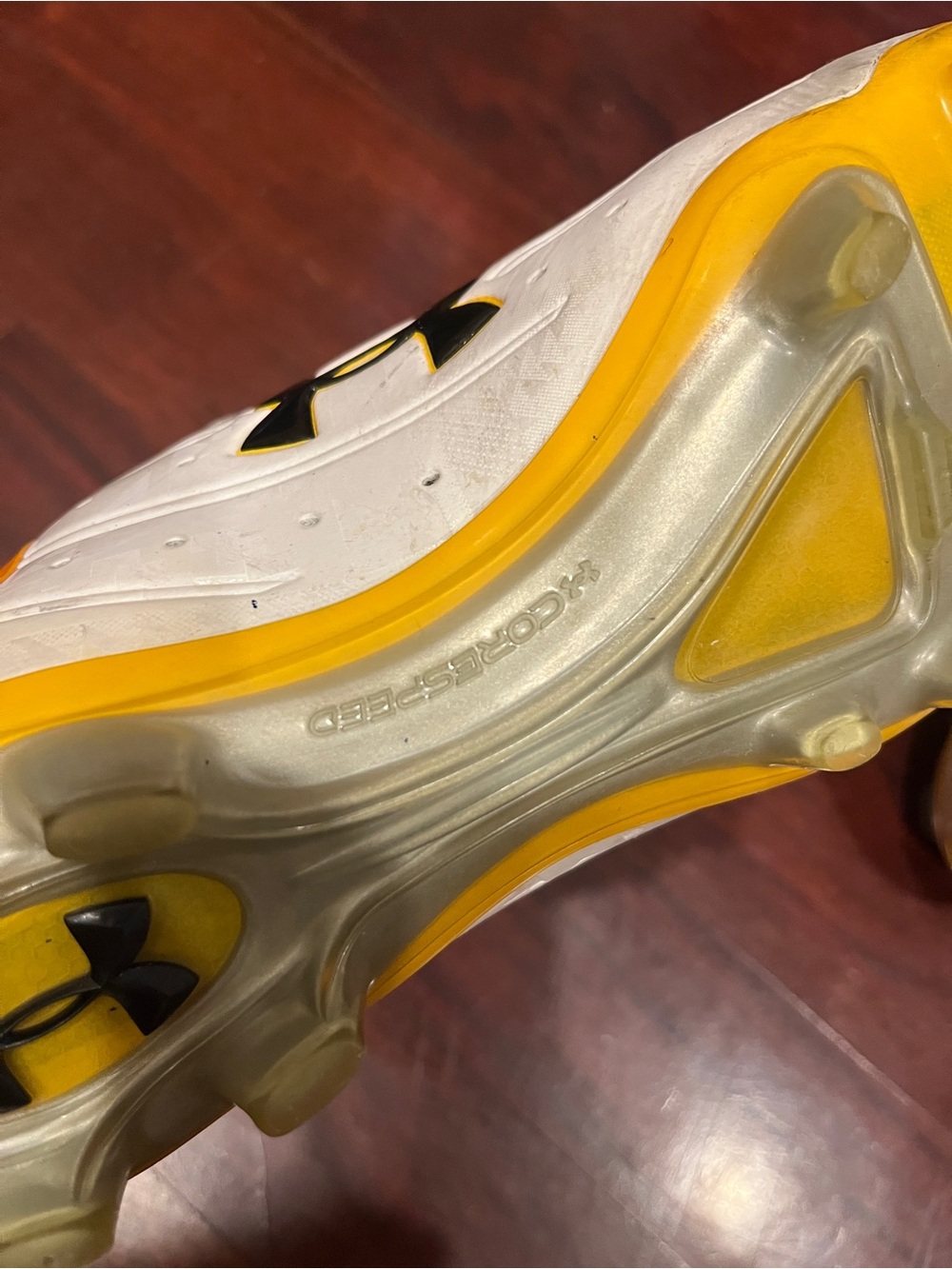 Under Armour White and Yellow Cleats - Lacrosse / Training - Picture 7 of 7